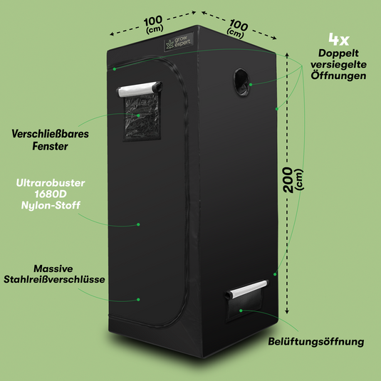 Premium Indoor Grow-Zelt 1680D – 100% Lichtdicht & Stabil