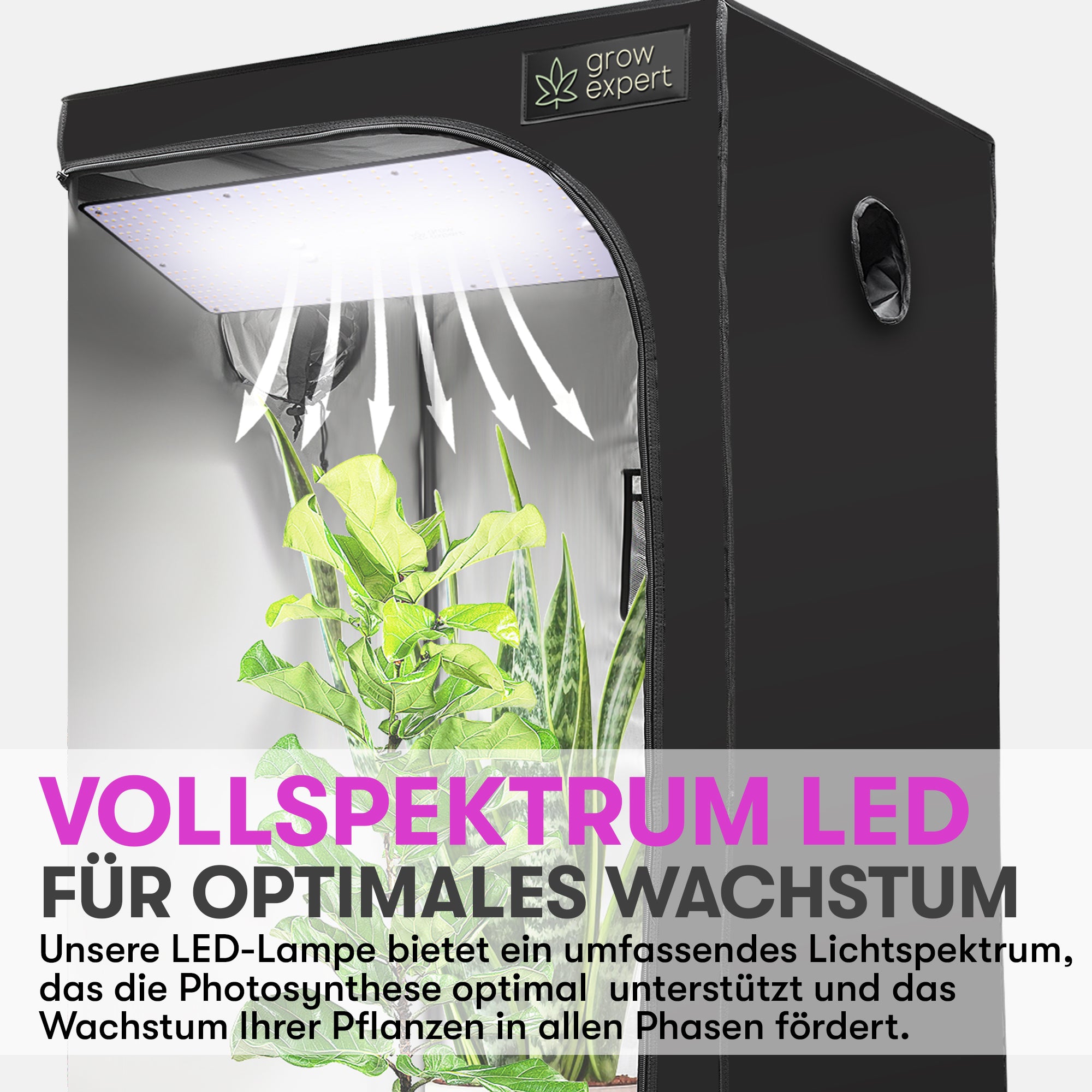 Grow Expert 200W LED Grow Lampe – Volles Spektrum & Energieeffizient