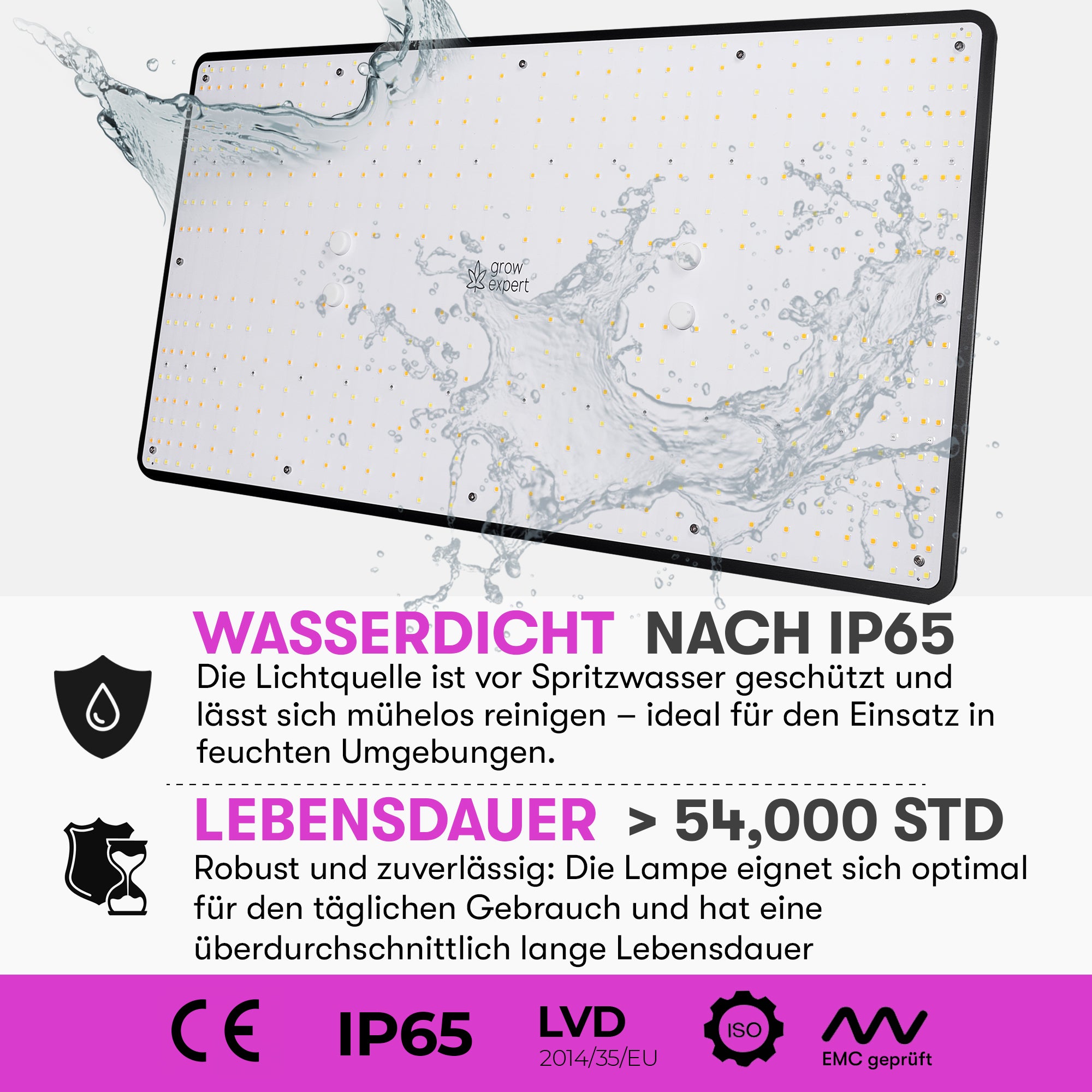 Grow Expert 200W LED Grow Lampe – Volles Spektrum & Energieeffizient
