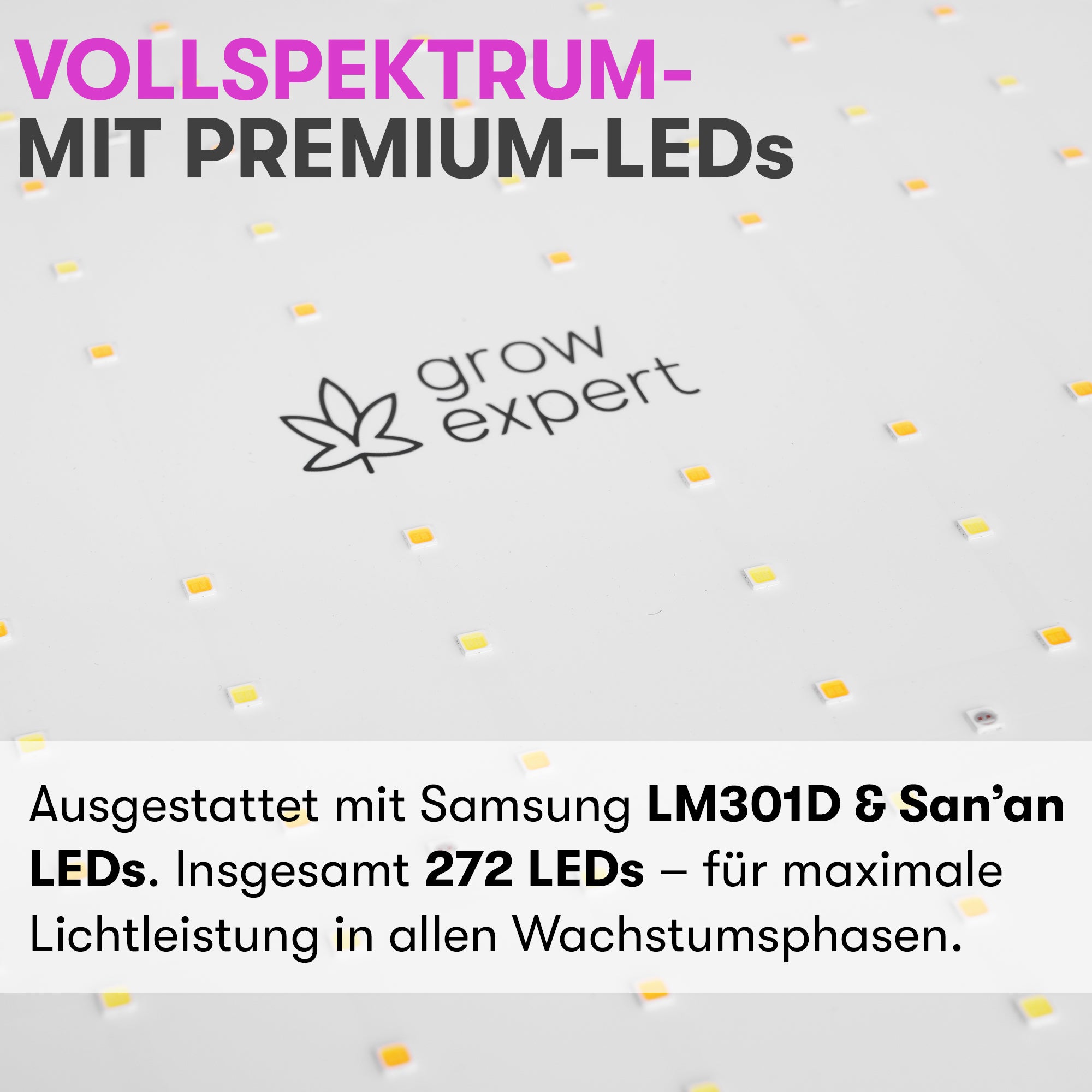 Grow Expert 200W LED Grow Lampe – Volles Spektrum & Energieeffizient