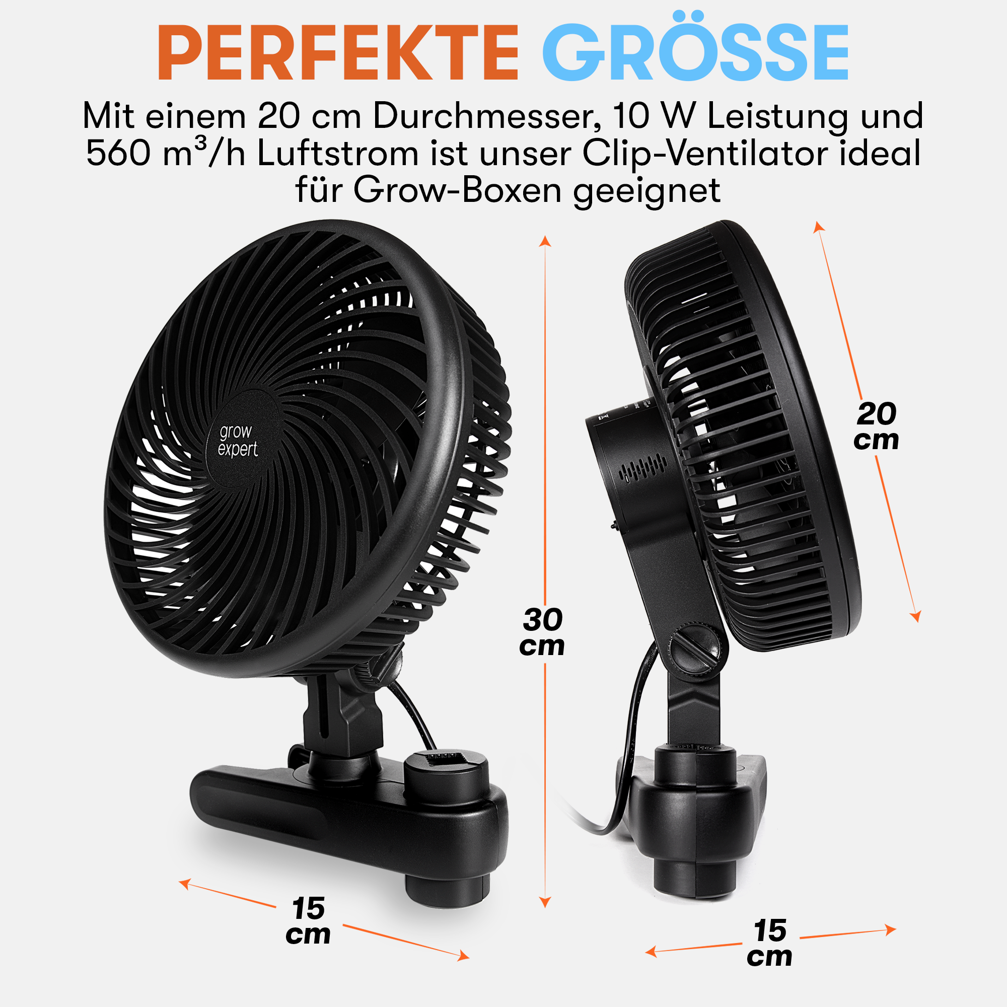 Clip-Ventilator für Grow-Zelte – Leise, energieeffizient & 10 Geschwindigkeitsstufen