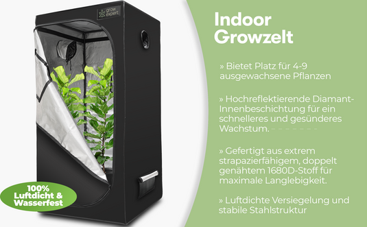 Premium Indoor Grow-Zelt 1680D – 100% Lichtdicht & Stabil